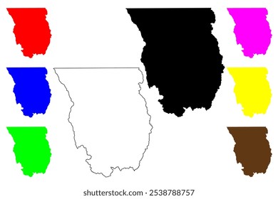 Cache County, Estado de Utah (EUA, Estados Unidos da América, EUA, EUA) mapa ilustração vetorial, esboço de rabisco Cache map