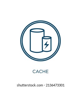 cache icon. Thin linear cache outline icon isolated on white background. Line vector cache sign, symbol for web and mobile