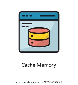 Cache Memory Vector  Filled Outline Icon Design illustration. Cloud Computing Symbol on White background EPS 10 File