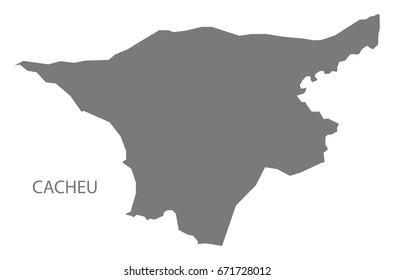 Cacheu Guinea-Bissau map grey illustration silhouette