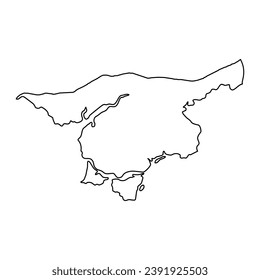 Cacheu region map, administrative division of Guinea Bissau. Vector illustration.
