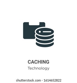 Caching glyph icon vector on white background. Flat vector caching icon symbol sign from modern technology collection for mobile concept and web apps design.