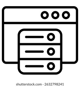 Caching Icon Black and white outline vector