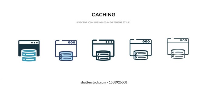 caching icon in different style vector illustration. two colored and black caching vector icons designed in filled, outline, line and stroke style can be used for web, mobile, ui