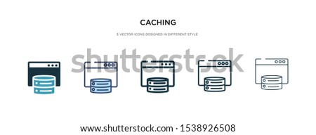 caching icon in different style vector illustration. two colored and black caching vector icons designed in filled, outline, line and stroke style can be used for web, mobile, ui