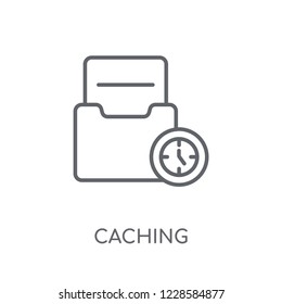 Caching linear icon. Modern outline Caching logo concept on white background from Technology collection. Suitable for use on web apps, mobile apps and print media.