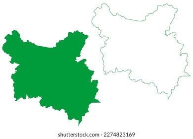 Cachoeiro de Itapemirim municipality (Espírito Santo state, Municipalities of Brazil, Federative Republic of Brazil) map vector illustration, scribble sketch map