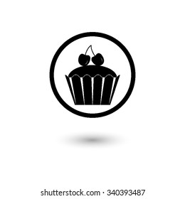 Cacke - vector icon with shadow