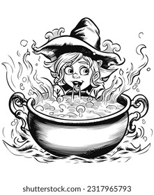 Cackling Witchs Cauldron coloring page