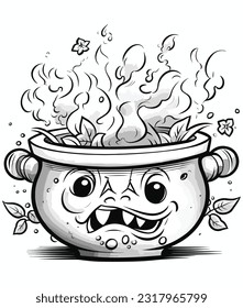 Cackling Witchs Cauldron coloring page