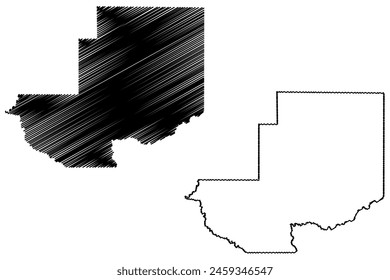 Cacoal municipality (State of Rondônia or Rondonia, RO, Municipalities of Brazil, Federative Republic of Brazil) map vector illustration, scribble sketch Cacoal map