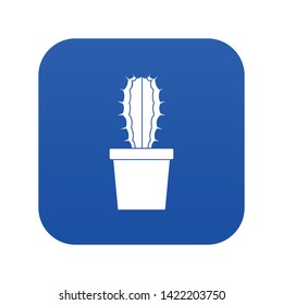 Cactaceae cactus icon digital blue for any design isolated on white vector illustration