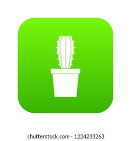 Cactaceae cactus icon digital green for any design isolated on white vector illustration