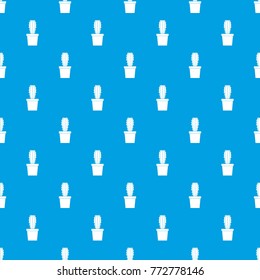 Cactaceae cactus pattern repeat seamless in blue color for any design. Vector geometric illustration