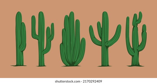 Cacti  cactus hand-drawn vector graphics set for your personal or commercial projects