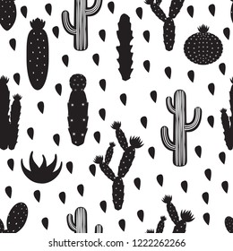 Cacti Cactus Plant Seamless Pattern Background Wrap Design