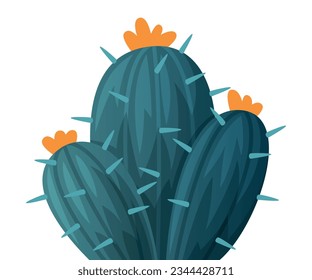 Cacti or Cactus Plant as Succulent Flora Vector Illustration