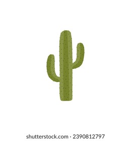 Cacti element of desert landscape and nature for various design projects flat vector illustration isolated on white background. Desert cacti plant in simple style.