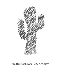 Cacti Hand-drawn scribble line art on white background vector illustration design