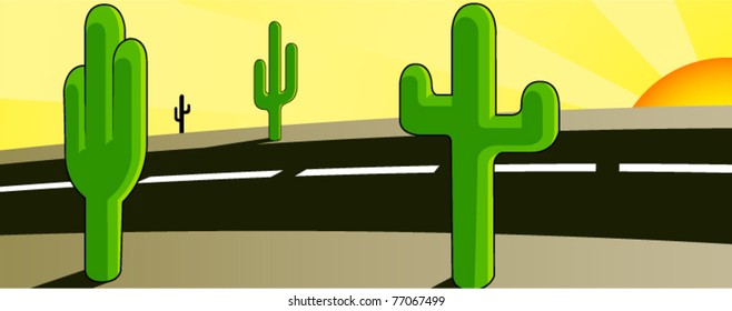 cacti on a highway