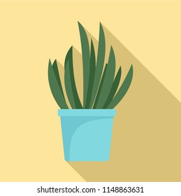 Cacti pot icon. Flat illustration of cacti pot vector icon for web design