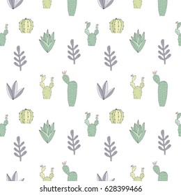 Cacti print. Seamless pattern