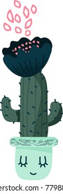 Cacti with smile pots
