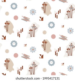 Cacti in sunglasses seamless vector pattern with cute funny cartoon cactuses mexican style