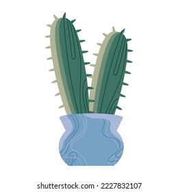 cactu houseplant in blue pot icon
