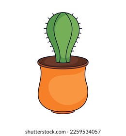 cactu houseplant in pot icon