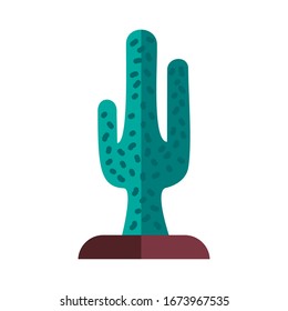 cactu plant flat style icon vector illustration design