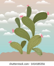 cactu planted in garden icon