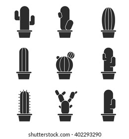 Cactus abstract collection in vector illustration
