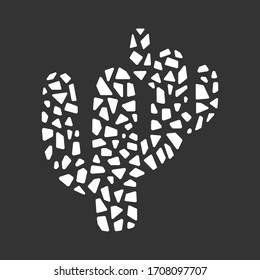 Cactus in abstract mosaic geometric style. Creative illustration for postcards, posters, clothes and other printed surfaces