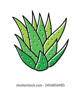 Kaktus Aloe Vera Farbsymbol Vektorgrafik. Kaktus Aloe Vera Zeichen. Isolierte Symboldarstellung