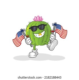 the cactus american youth cartoon mascot vector