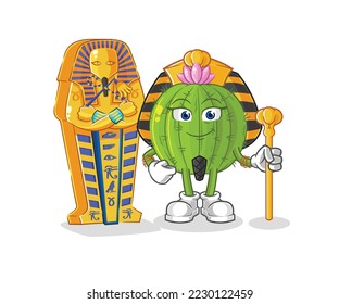 the cactus ancient egypt cartoon. cartoon mascot vector