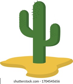 Cactus art. Desert cactus. Green cactus