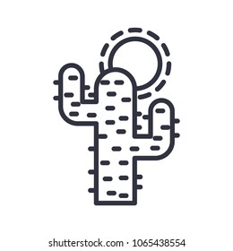 Cactus art icon. Cactus classic background. Cactus illustration concept. 