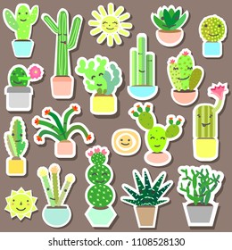 cactus baby stickers vector graphic illustration design art