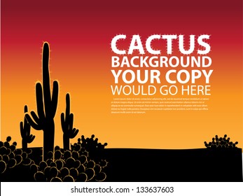 Cactus Background. EPS 8 vector, grouped for easy editing. No open shapes or paths.