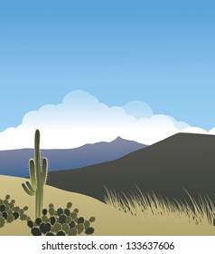 Cactus Background. EPS 8 vector, grouped for easy editing. No open shapes or paths.