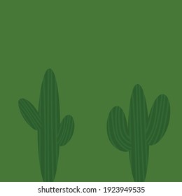 fondo cactus sobre fondo verde