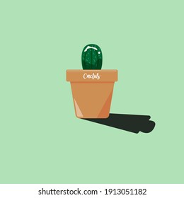 plano de ilustración de vector verde de la planta de fondo de cactus