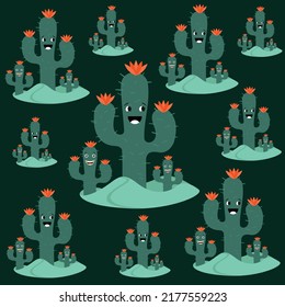 Cactus background stylized tree green tree icons