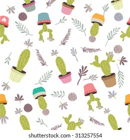cactus background vector illustration