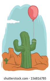 Cactus With Balloon