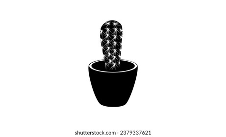 Cactus , black isolated silhouette