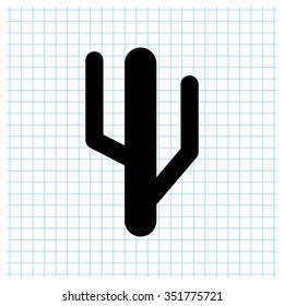 cactus - black vector icon