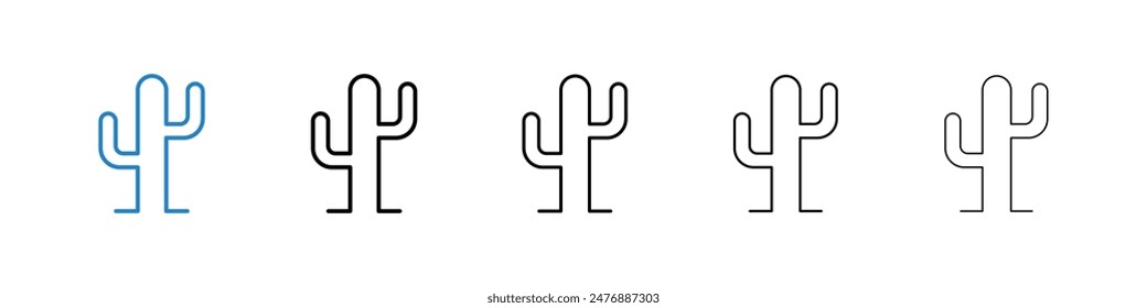 Icono de Vector blanco y negro de cactus